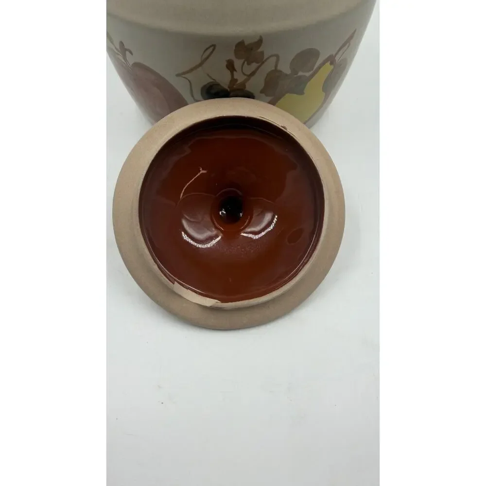 Vintage Chatham Pottery Unmarked Fruit Motif Pottery Cookie Jar